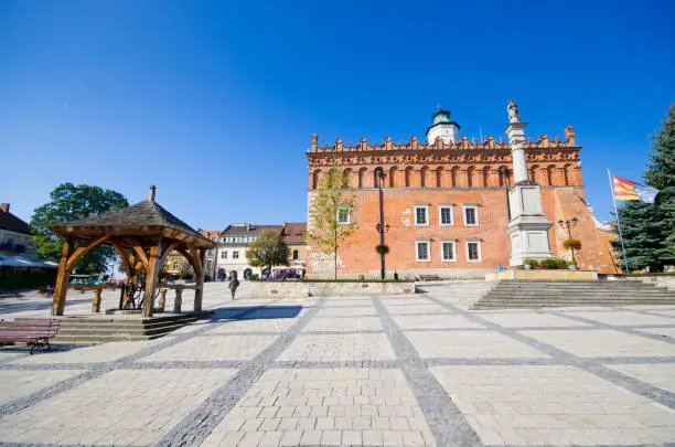 Town square and town hall in Sandomierz - Poland