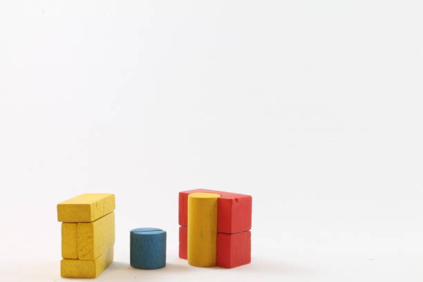 istock diverse compositions with colored wooden architecture game pieces 1055188778
