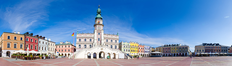 Town square of Zamosc, Poland