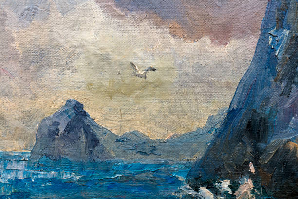 istock landscape, oil painting, hand made 1055192118
