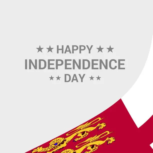 Vector illustration of Sark Independence day typographic design with flag vector