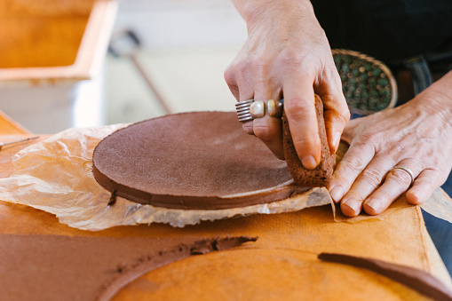 Mid adult woman creating handmade ceramics
