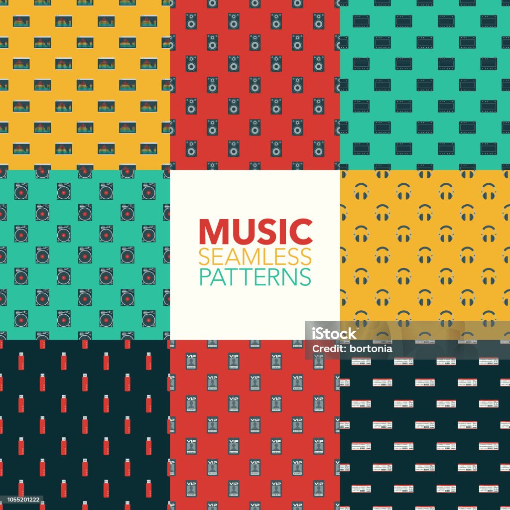 Song Pattern Design Music Seamless Pattern Set Stock Illustration - Download Image Now ...
