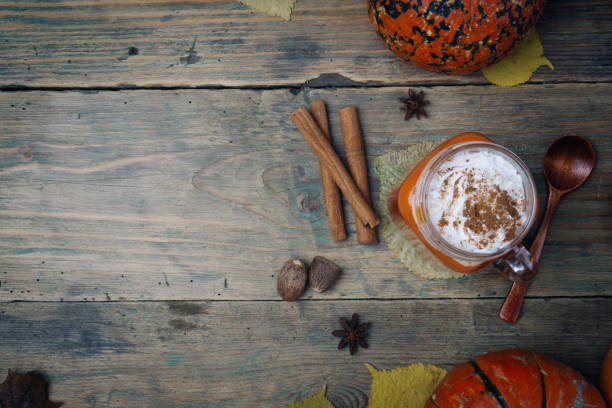istock Pumpkin spice latte or coffee with cinnamon 1055201500