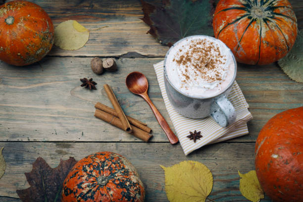 istock Pumpkin spice latte or coffee with cinnamon 1055201526