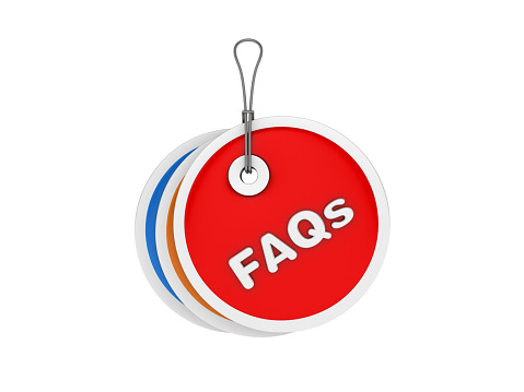 Faqs Shopping Tag - White Background - 3D Rendering
