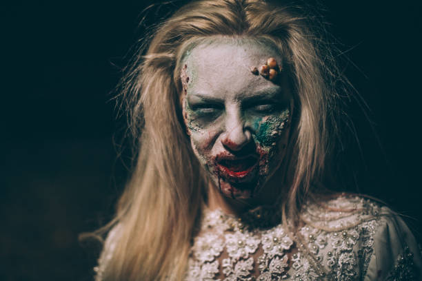 istock Scary witch with bloody mouth 1055210788