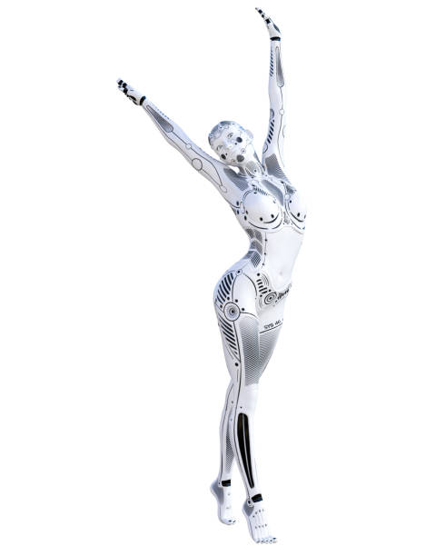 istock Woman robot. Metal droid. Artificial Intelligence. 1055219466