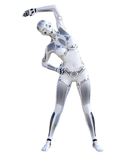 istock Woman robot. Metal droid. Artificial Intelligence. 1055219786