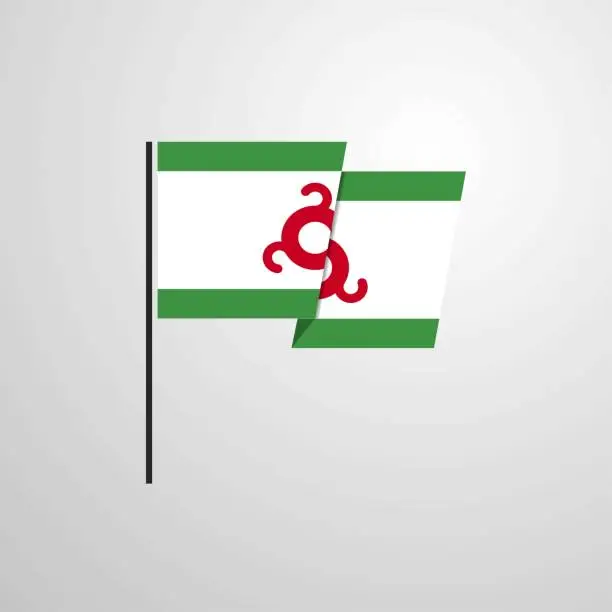 Vector illustration of Ingushetia waving Flag design vector background