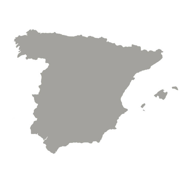 hiszpania wektor mapy - spain stock illustrations