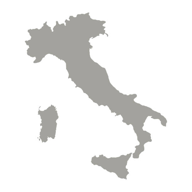 illustrations, cliparts, dessins animés et icônes de silhouette de carte italie. vector - italie