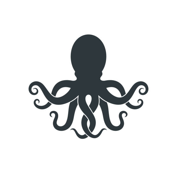 illustrations, cliparts, dessins animés et icônes de logo de la pieuvre. poulpe isolé sur fond blanc - octopus