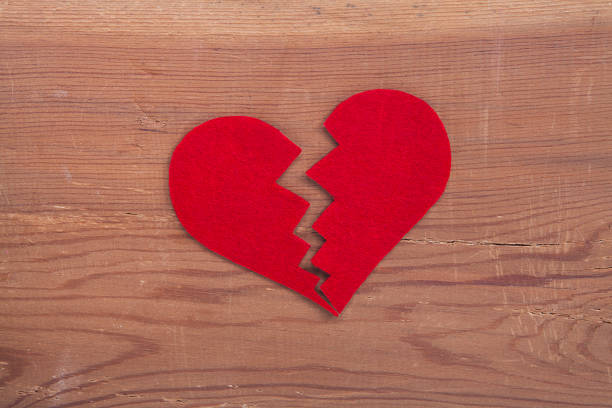 istock Tiny red heart sign isolated on wooden background. 1055222740