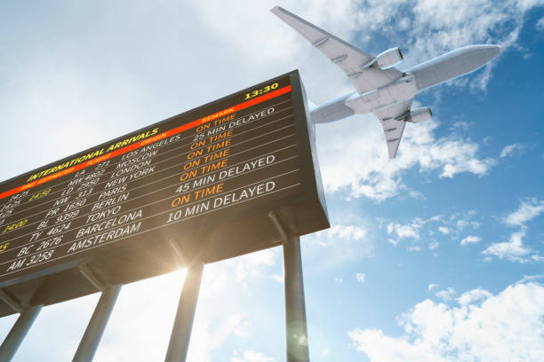 istock Airport Flight Information and Airplane Departing 1055229172