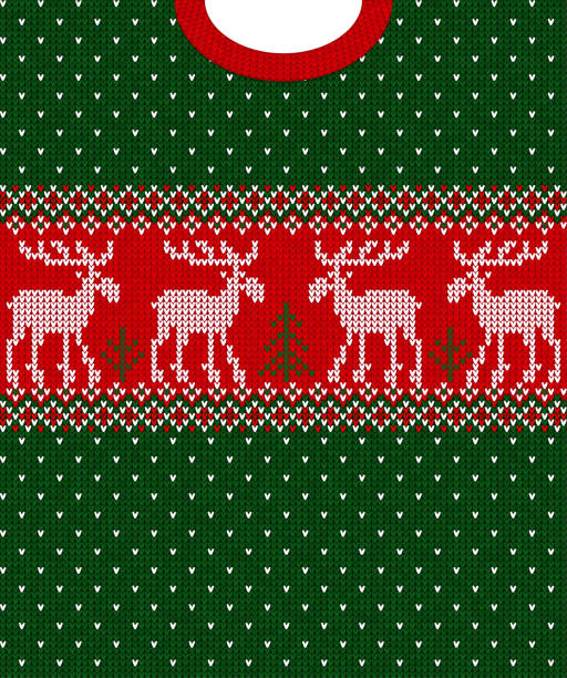 istock Merry Christmas New Year seamless pattern border frame scandinavian deers 1055230386