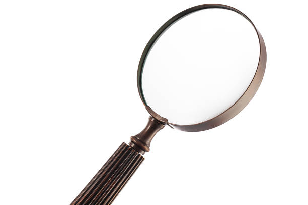 istock Old Magnifying Glass Isolated On White Background with copy space for your image or text 1055232342