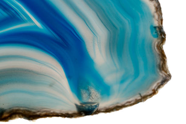 istock Macro mineral stone Blue Agate breed a white background 1055237966