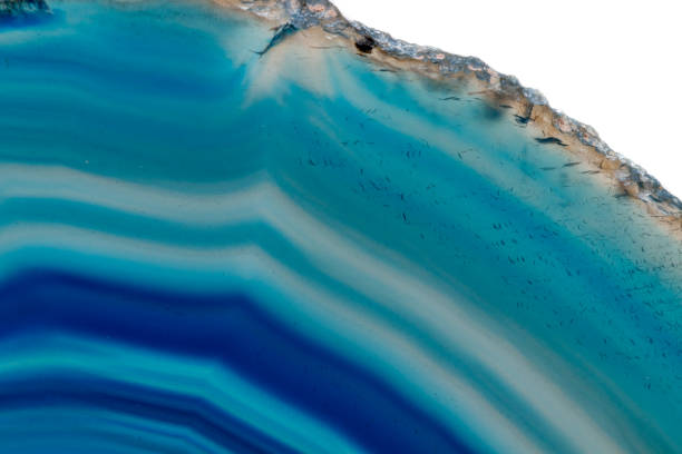 istock Macro mineral stone Blue Agate breed a white background 1055238372