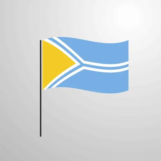 Vector illustration of Tuva waving Flag