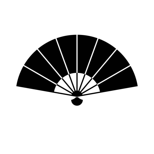 hand-ventilator-icon-vektor auf weißem hintergrund - fächer stock-grafiken, -clipart, -cartoons und -symbole