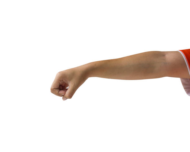 istock Cropped Hand Of Person Gesturing Against White Background 1055257716