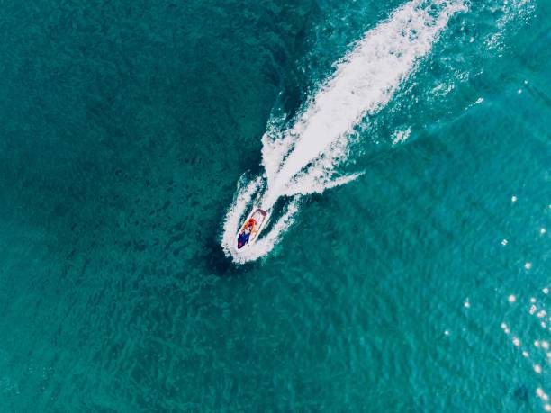 istock High Angle View Of Boat In Sea 1055259498