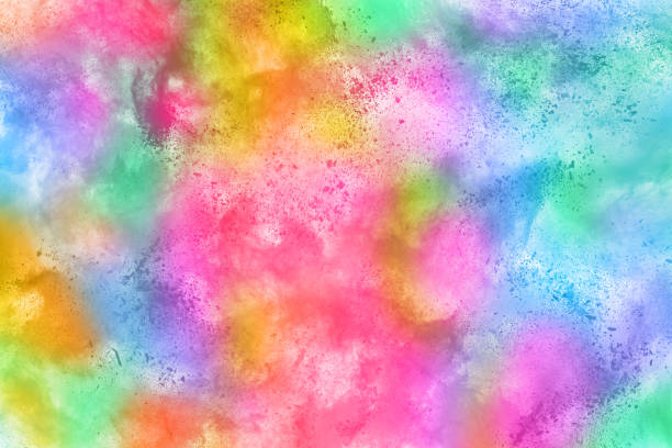istock Colorful powder explosion on white background. Colored cloud. Colorful dust explode. Paint Holi. 1055264282