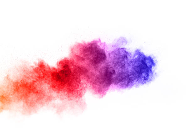 istock Colorful powder explosion on white background. Colored cloud. Colorful dust explode. Paint Holi. 1055264404