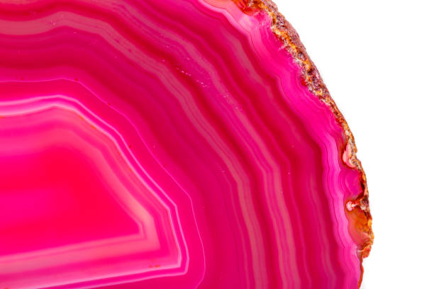 istock Macro mineral stone Pink Agate breed a white background 1055265724