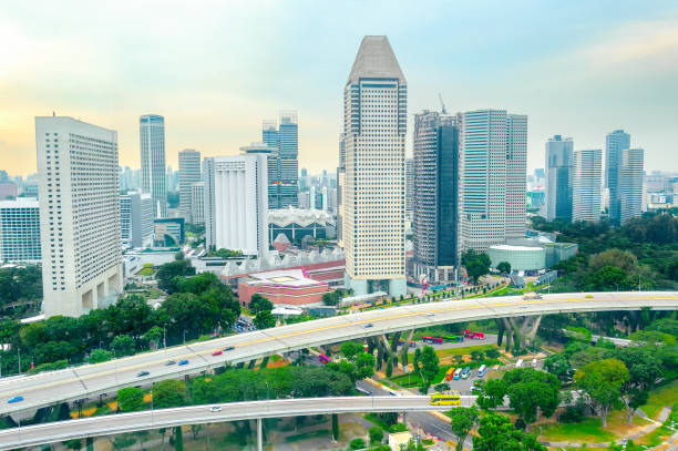 istock Modern aerial Singapore cityscape 1055274664
