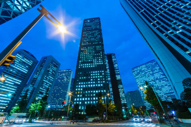 istock Tokyo Office Buildings At Night 1055289142