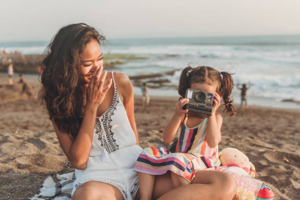 istock Mom and child on vacation 1055293052