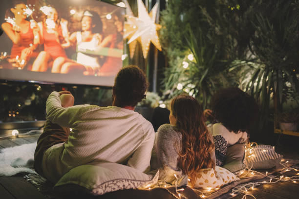 istock Movie night at back yard 1055293270