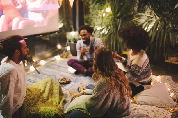 istock Movie night at back yard 1055295516