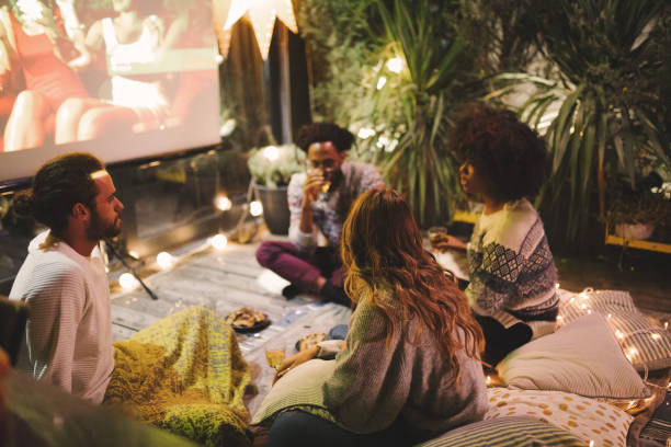 istock Movie night at back yard 1055295602