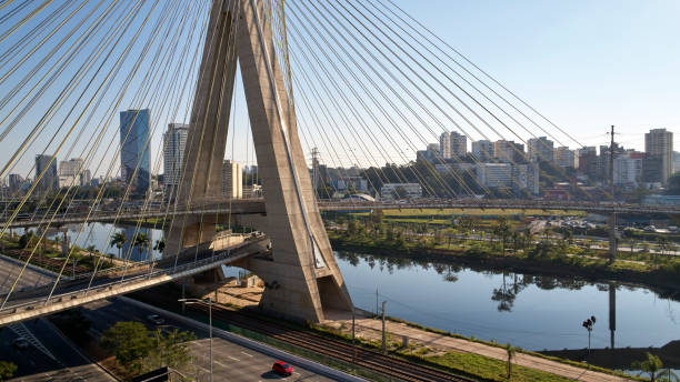 istock Stayed bridge at Sao Paulo, Brazil. 1055306744