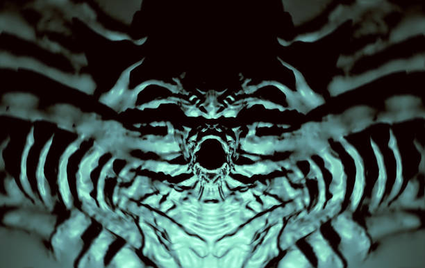 istock Bas-relief monster with horns. 3d illustration 1055306988