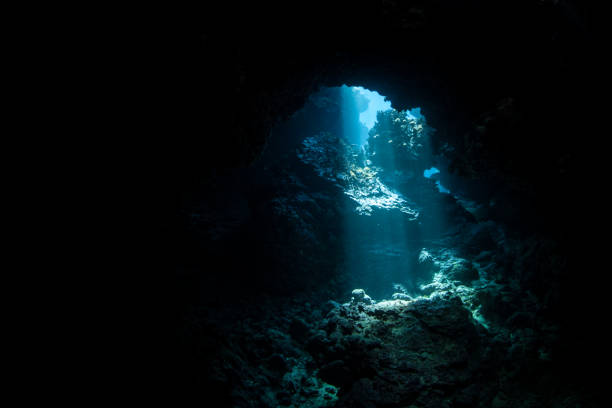 istock Dark Underwater Cave in Solomon Islands 1055308354
