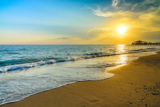 istock Golden Sunset on the beach 1055312436