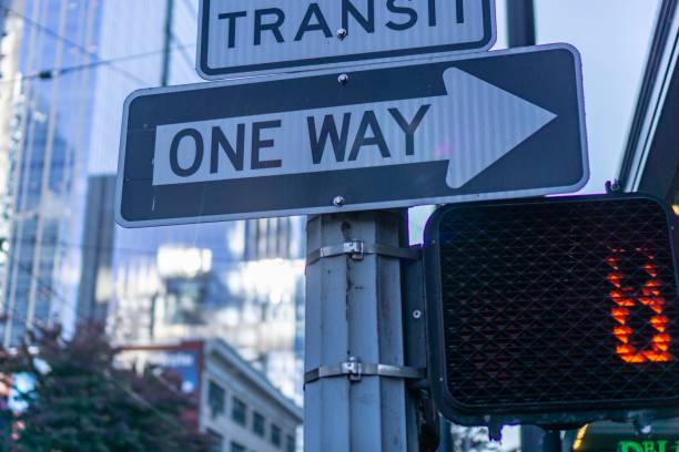 istock One way Street Sign 1055312530