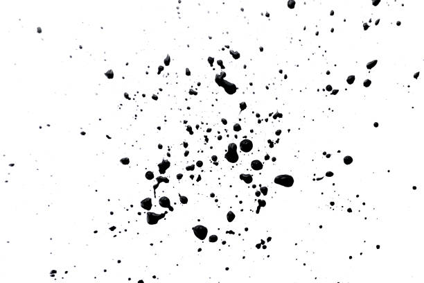 istock Abstract black watercolor paint splash isolated on white background 1055314722