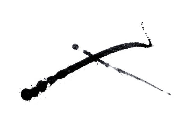 istock Abstract black watercolor paint splash isolated on white background 1055314734