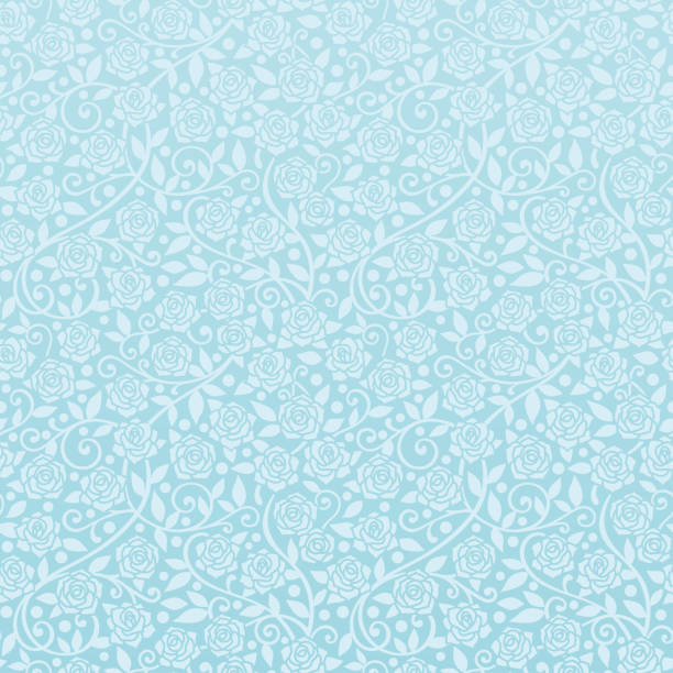 ilustrações de stock, clip art, desenhos animados e ícones de elegance seamless wallpaper with light blue roses. - wedding rose lace backgrounds