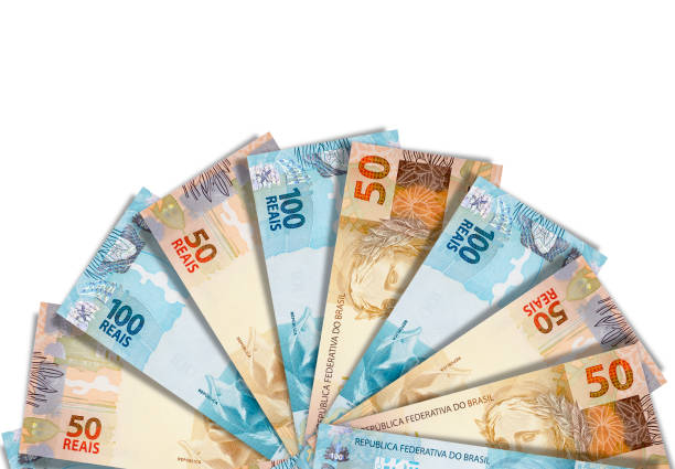 Real - Brazilian Currency Photographic composition with Real - Brazilian Money real symbol stock pictures, royalty-free photos & images