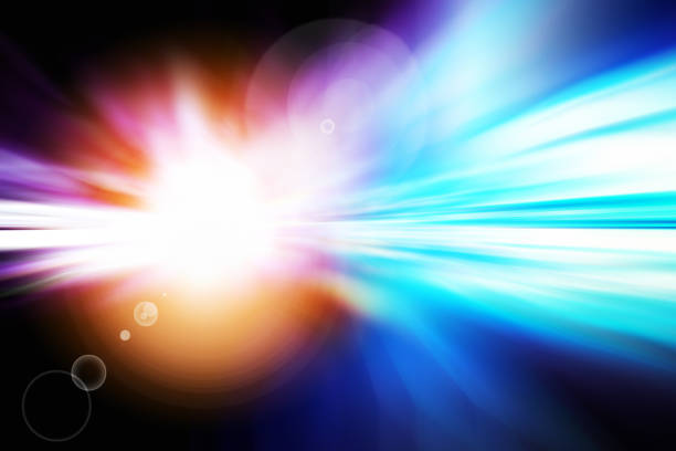istock abstract background of speed traffic light trails with circle bokeh 1055351710