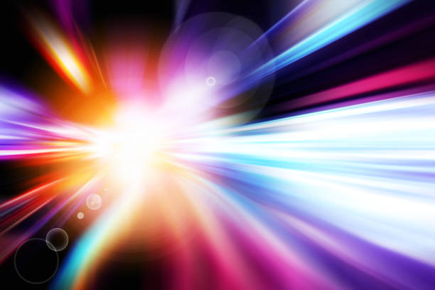 istock abstract background of speed traffic light trails with circle bokeh 1055351760