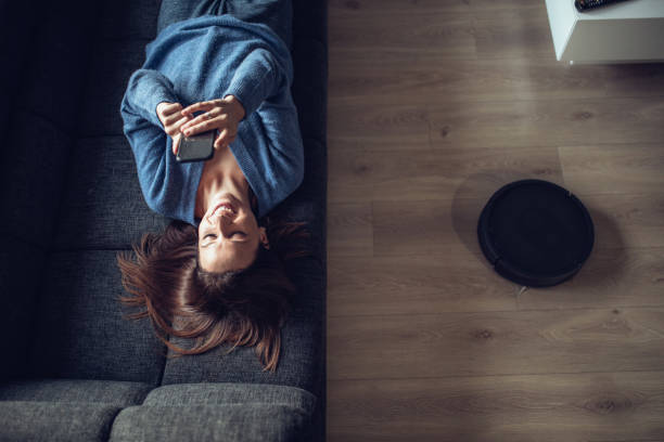 Woman relaxing at home