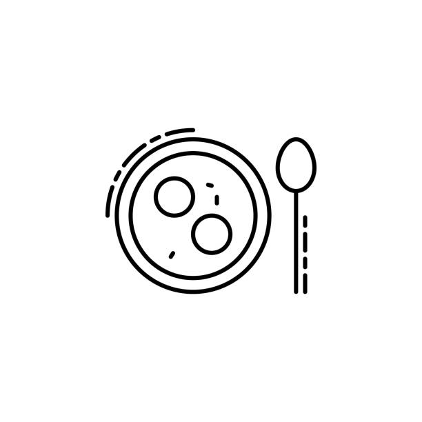 matzo ball suppe symbol. element der jüdischen symbol für mobile konzept und web-apps. dünne linie matzo ball suppe symbol für web und mobil einsetzbar - matzo ball soup stock-grafiken, -clipart, -cartoons und -symbole