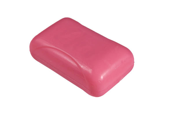istock Pink soap isolated on the white background 1055370992